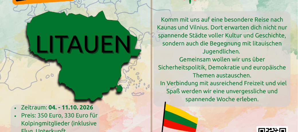 Eine Landkarte von Litauen mit der Beschreibung der Reise