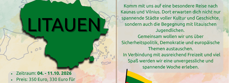 Eine Landkarte von Litauen mit der Beschreibung der Reise