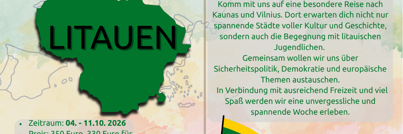 Eine Landkarte von Litauen mit der Beschreibung der Reise