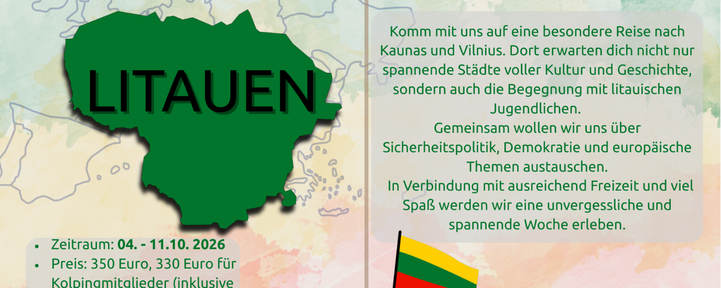 Eine Landkarte von Litauen mit der Beschreibung der Reise